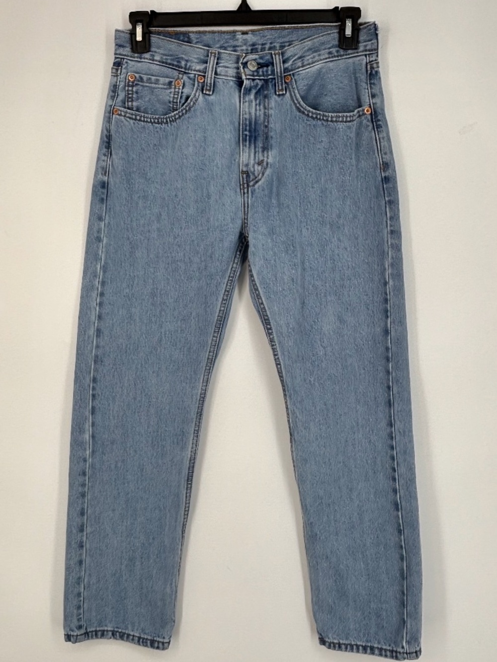 Levi's Mens 32 Waist by 30 Length 505 Relaxed Jeans Zip Fly 5-Pocket Light Blue